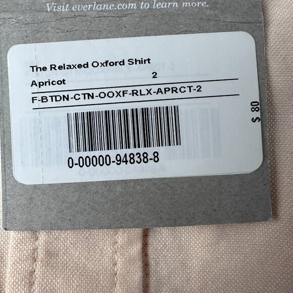Everlane The Relaxed Oxford Organic Cotton Button Long Sleeve Shirt, Apricot - Picture 9 of 14